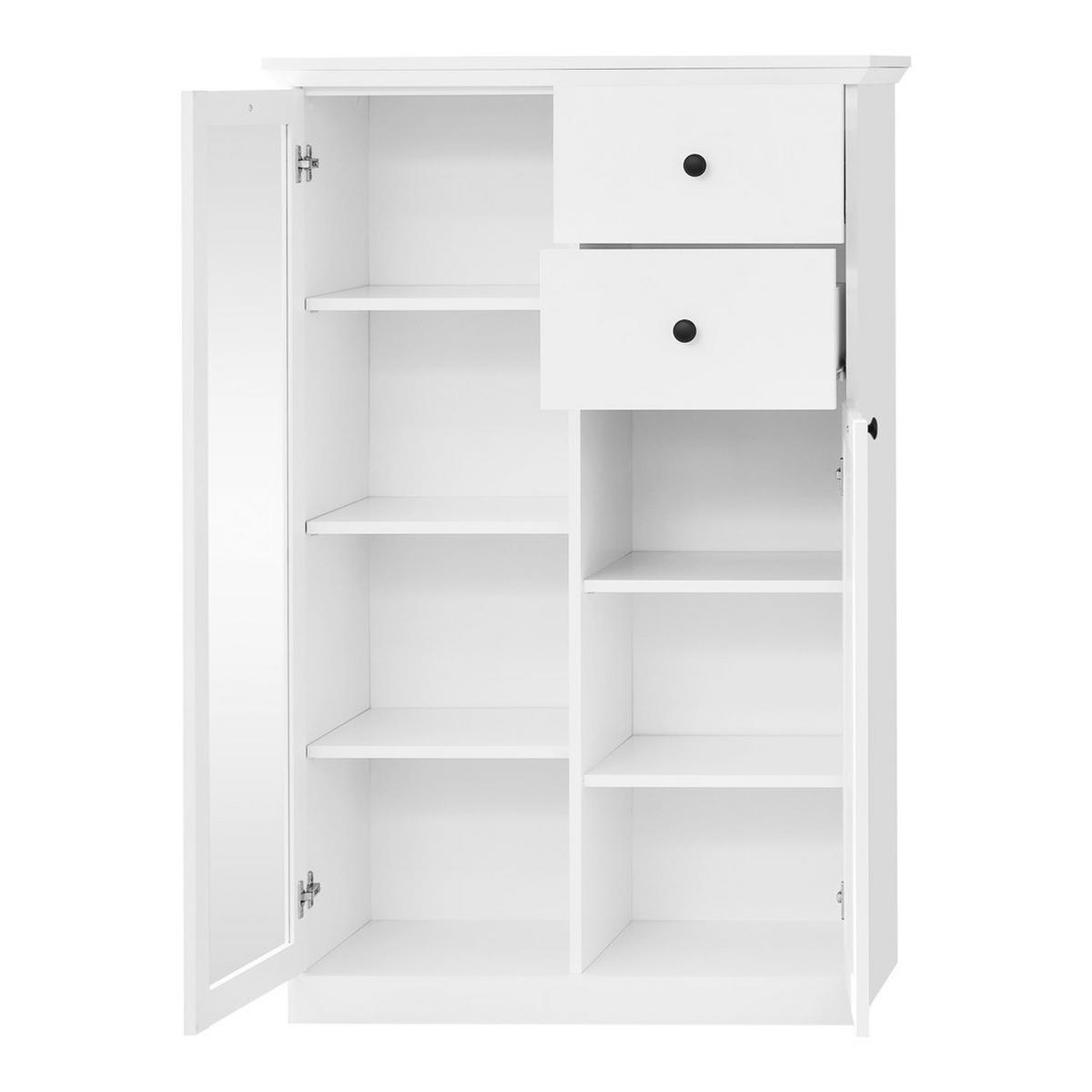 VITRINE Weiß - Weiß, Holzwerkstoff (81/129/41cm) - ebuy24