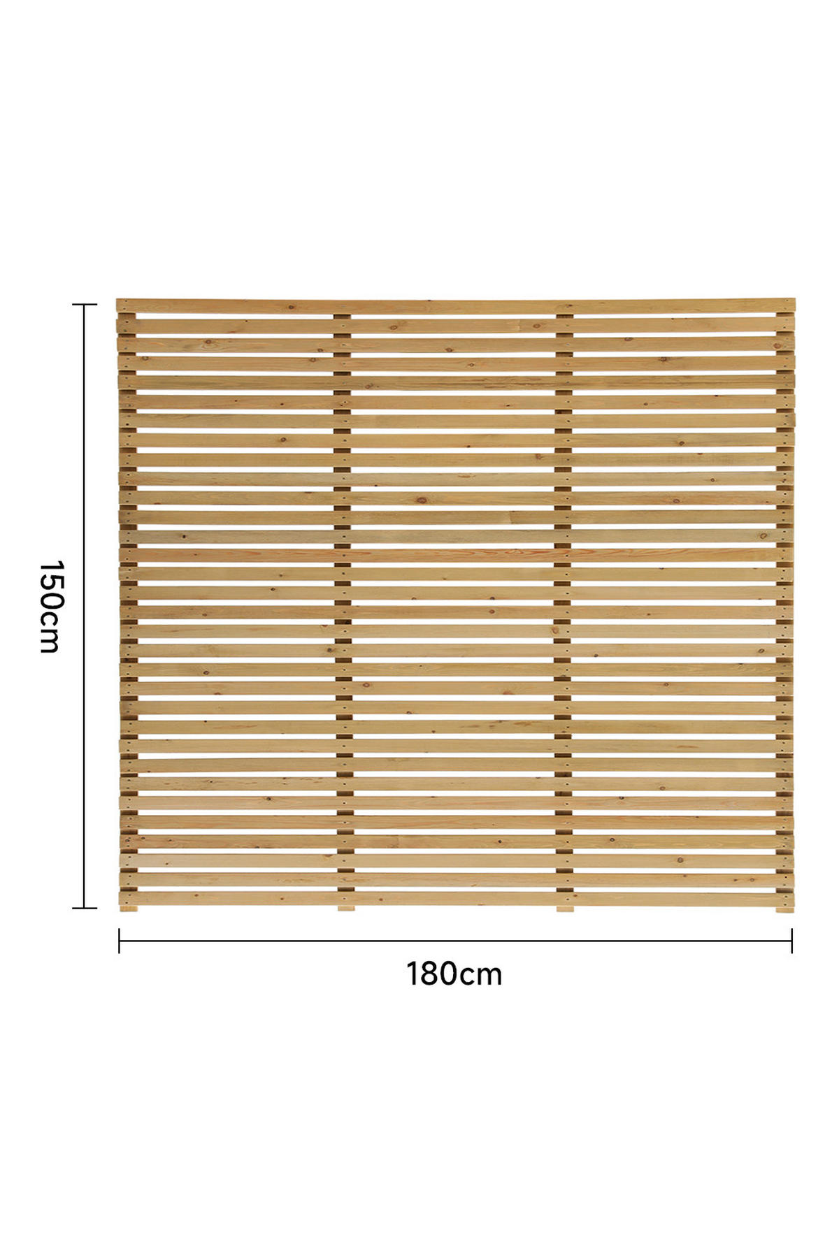 SICHTSCHUTZZAUN aus Kiefernholz in Holzfarbig Lamellen Design pflegeleicht Wasserbasierte 180x150 cm 21,35 kg - Gelb, Holz (5/150cm) - Livingandhome