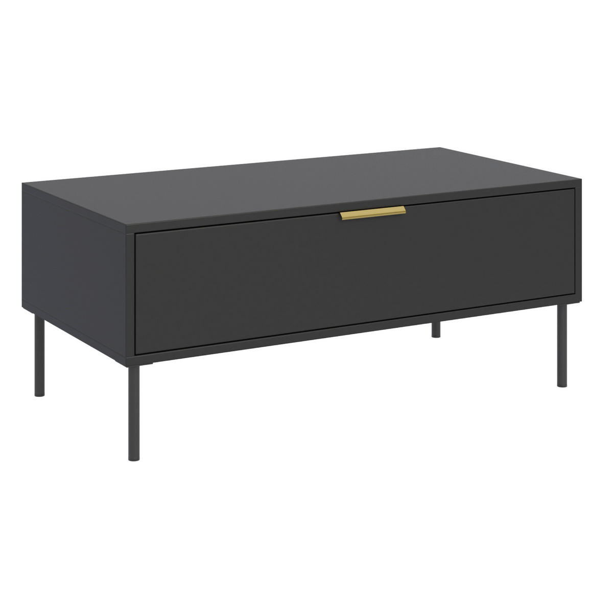 KONFERENČNÝ STOLÍK VENA čierny 100/50 cm - čierna, kov/kompozitné drevo (50/100/44cm) - Selsey