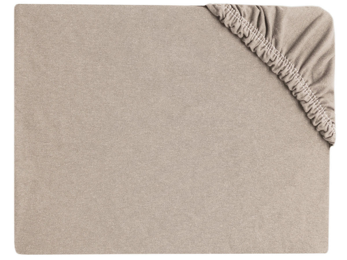 SPANNBETTLAKEN, 100x200 cm, 100% Baumwolle, Taupe - Taupe, Textil (100/200cm) - Zollner