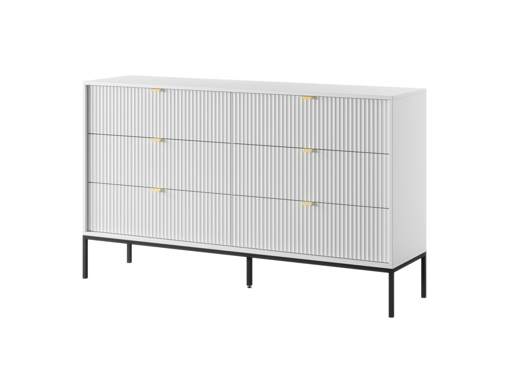 KOMMODE AVON Weiß, Schwarz 154x39x91 cm - Schwarz/Weiß, Holzwerkstoff (154/91/39cm) - FURNLUX