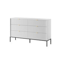 KOMMODE AVON Weiß, Schwarz 154x39x91 cm - Schwarz/Weiß, Holzwerkstoff (154/91/39cm) - FURNLUX