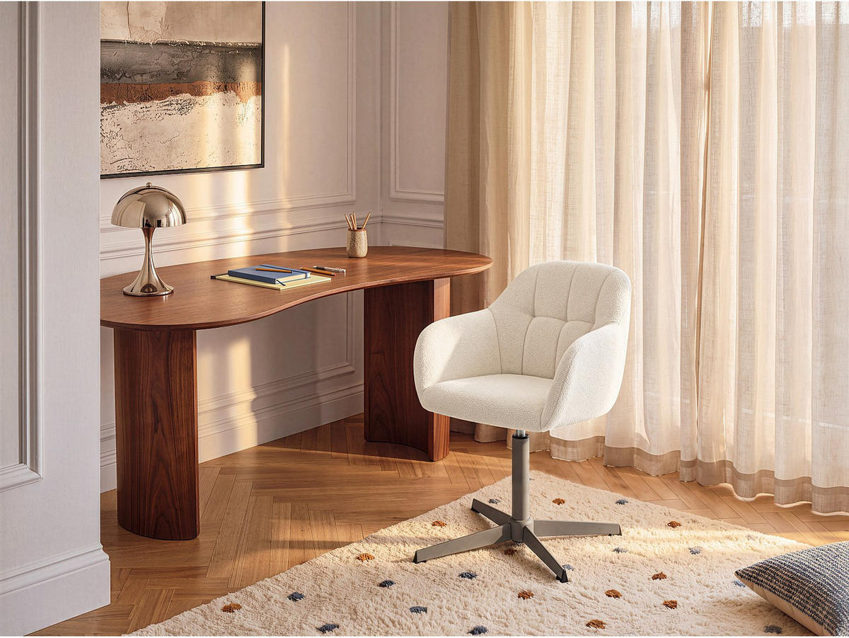 BÜROSTUHL - 59.5 x 61 - stoff - cremefarben Lanciega - Creme, Textil/Metall (59.5/79/61cm) - Vente-Unique