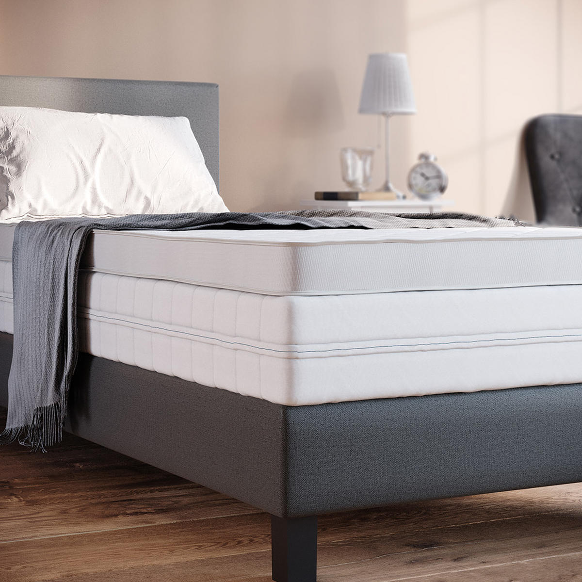 MATRATZENSCHONER Weiß 90 x 200 cm Pur 340 Topper - Weiß, Textil - VitaliSpa