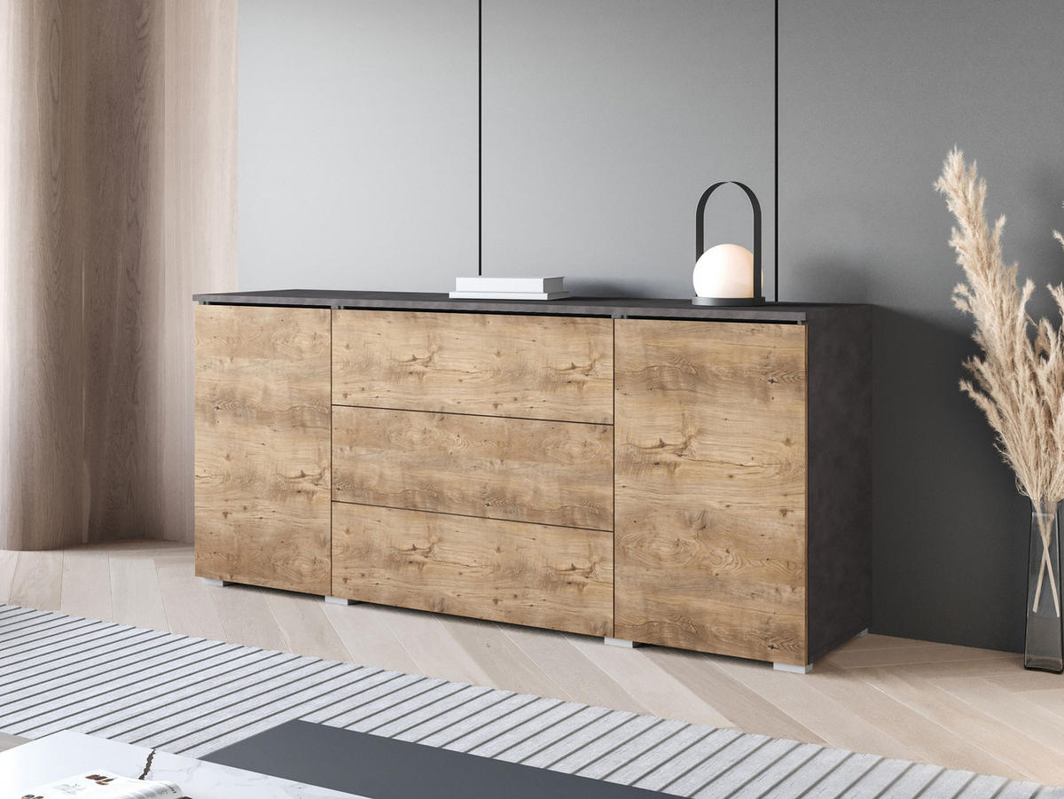 SIDEBOARD Vera 150 - Braun/Grau, Holzwerkstoff (150/66/40cm) - MIRJAN24