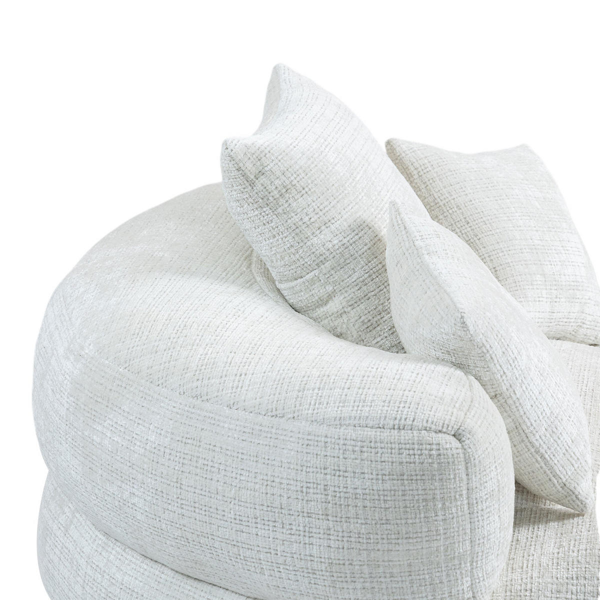SITZSACK Chenille, Sofa mit 3 extra Kopfkissen,Chenille,Weiß - Weiß, Textil (108/52/108cm) - LVHOM