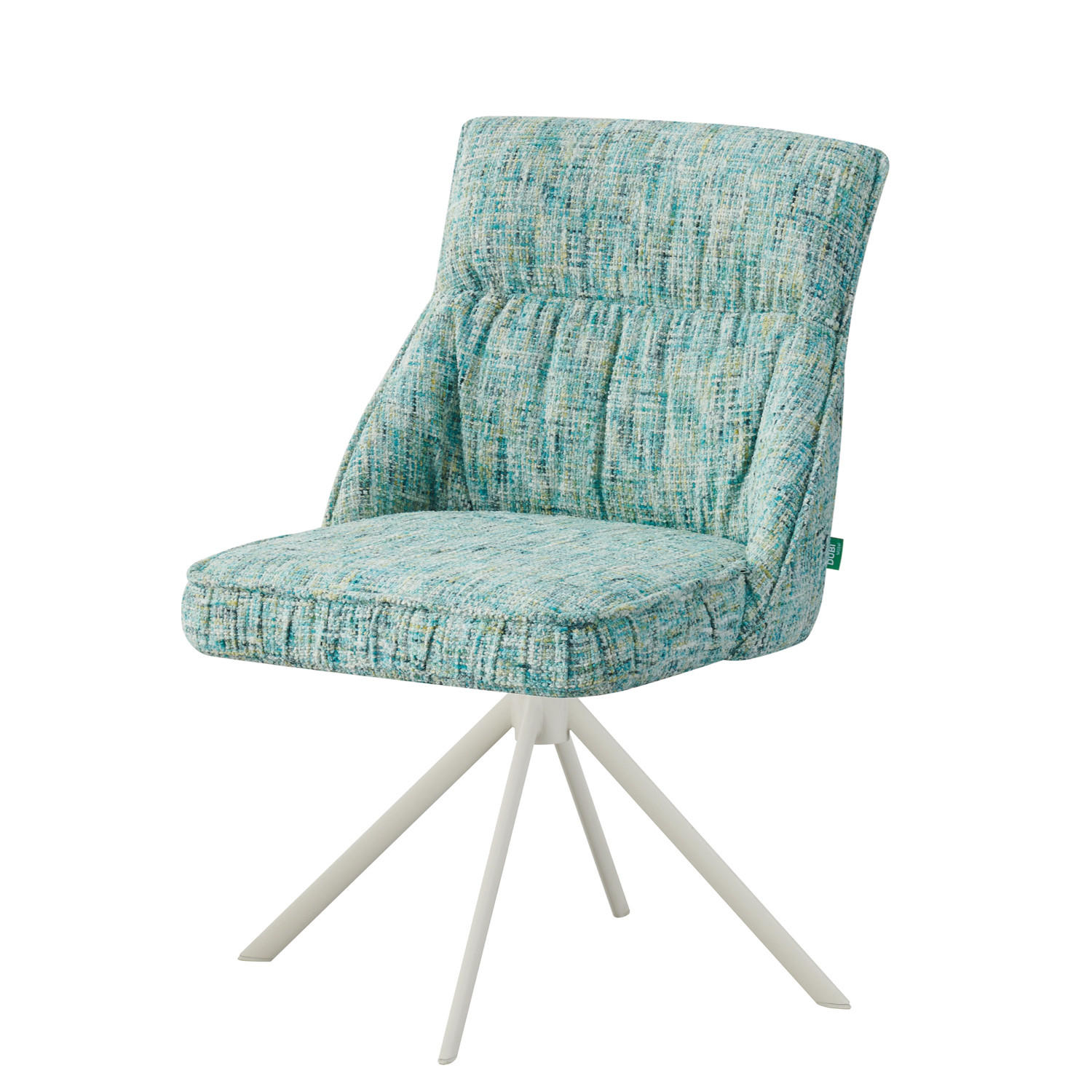 ESSZIMMERSTUHL LINNEA 2er-Set - Türkis/Weiß, Textil/Metall (49/84/62cm) - DUBI Möbel