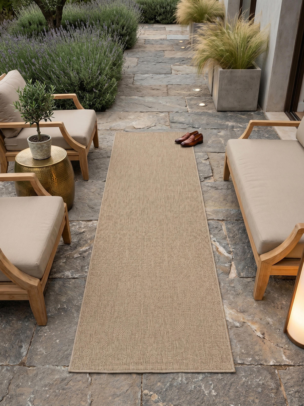 TEPPICH Outdoor KASBERG in Beige, im Vintage-Stil, 80 x 150 cm - Beige, Textil (150/80cm) - KADIMA DESIGN