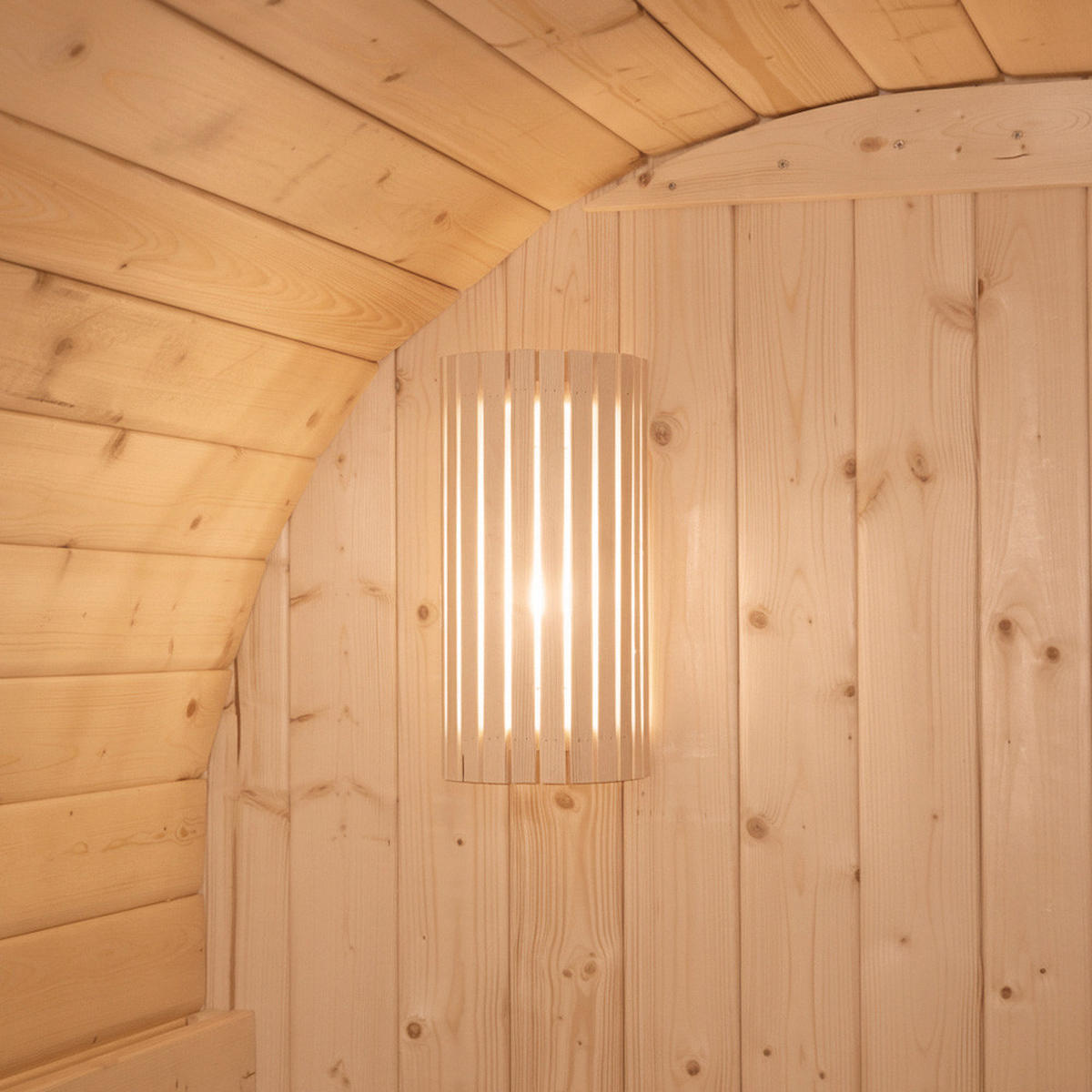 OUTDOOR FASSSAUNA LAHTI - Größe: M - Naturfarben, Holz (194.8/191.7/120cm) - Home Deluxe