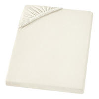 JERSEY-SPANNBETTTUCH 180x200 - 200x200 Große Bettlaken aus 100% Baumwolle, Spannbettlaken Laken Uni Natur Creme - Creme, Textil (200/200cm) - Carpe Sonno