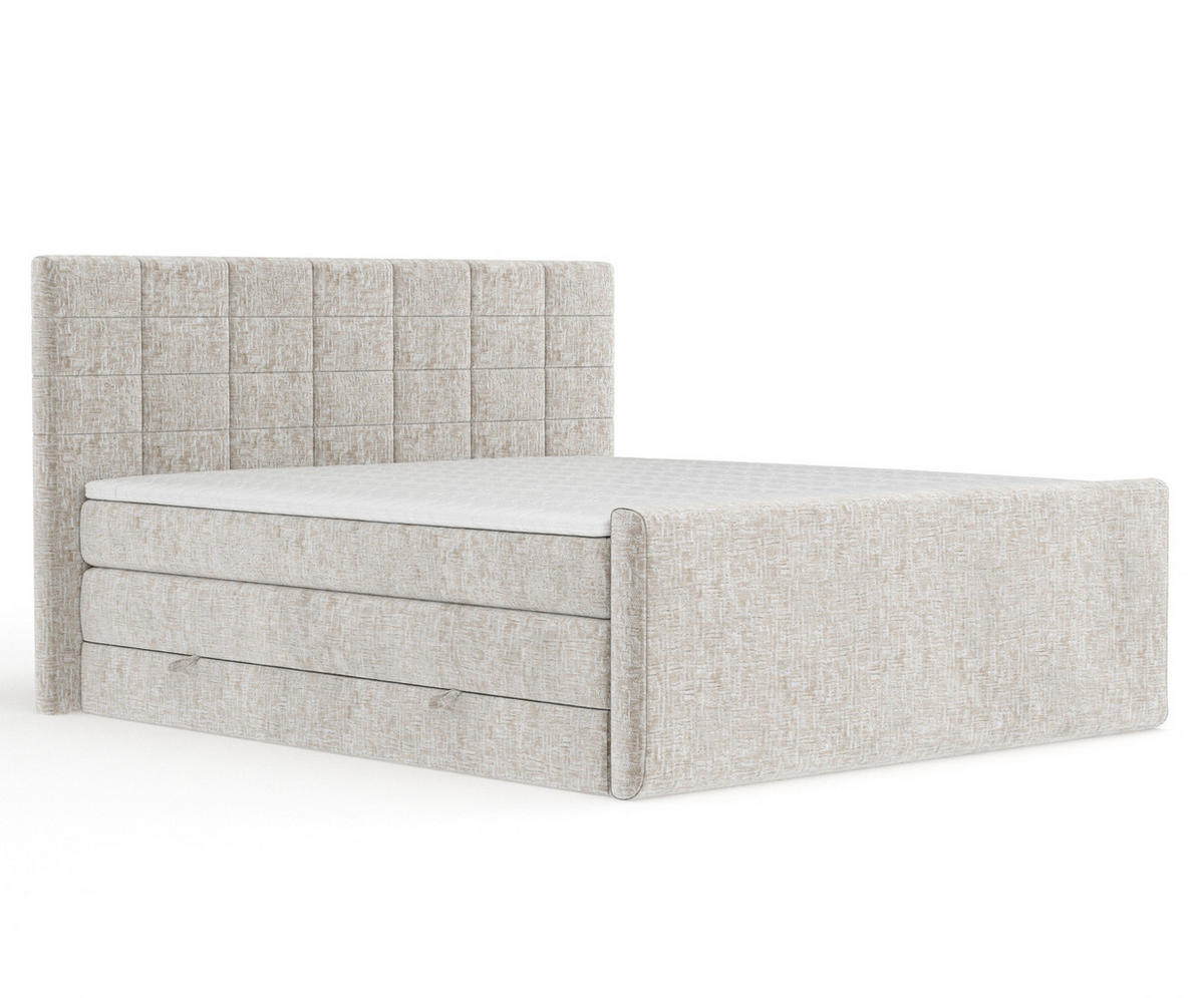 BOXSPRINGBETT Ava Beige 160/200 cm - Beige/Schwarz, Holz/Holzwerkstoff (160/200cm) - Maison de Reve