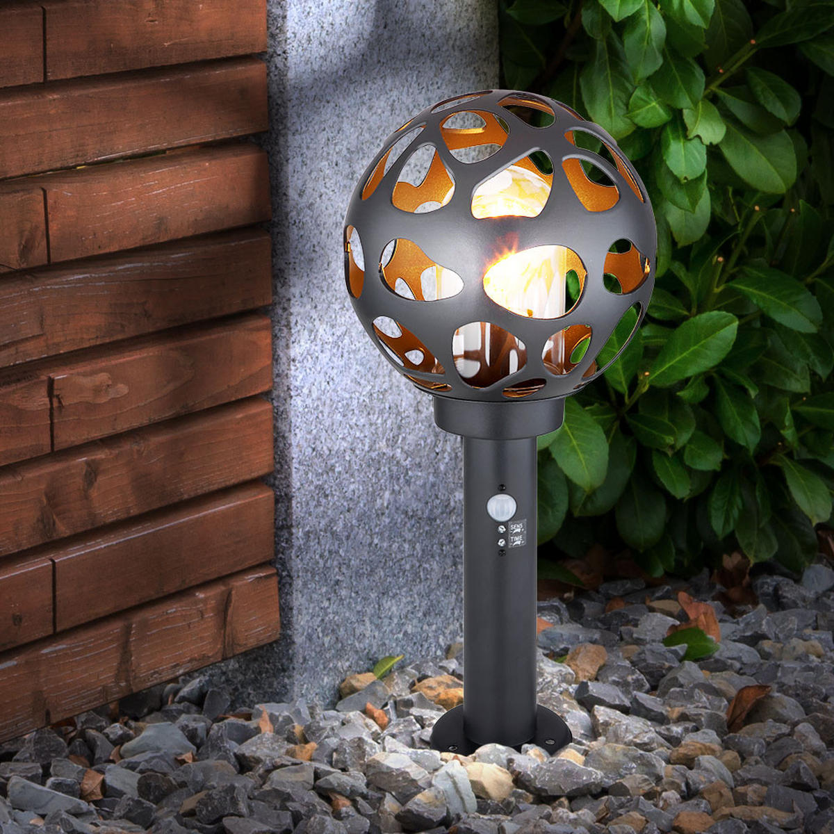 LED AUSSENLEUCHTE Aluminium Anthrazit - Anthrazit, Metall (20/20/45cm) - Globo Lighting