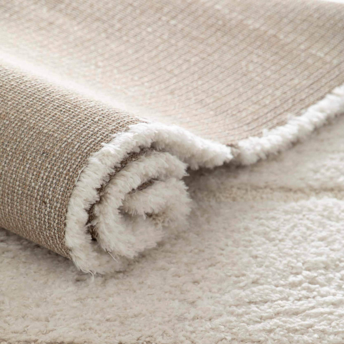 TEPPICH, Weiß - Weiß, Textil (120/170cm) - Oviala