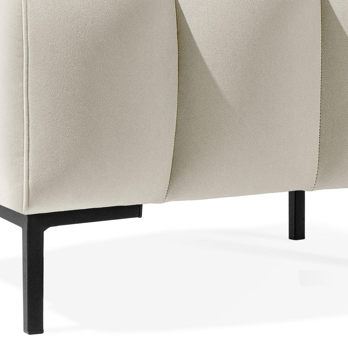 SITZHOCKER Polsterhocker PECCO, Veloursstoff - Blau/Schwarz, Holz/Textil (60/50/50cm) - KONSIMO®