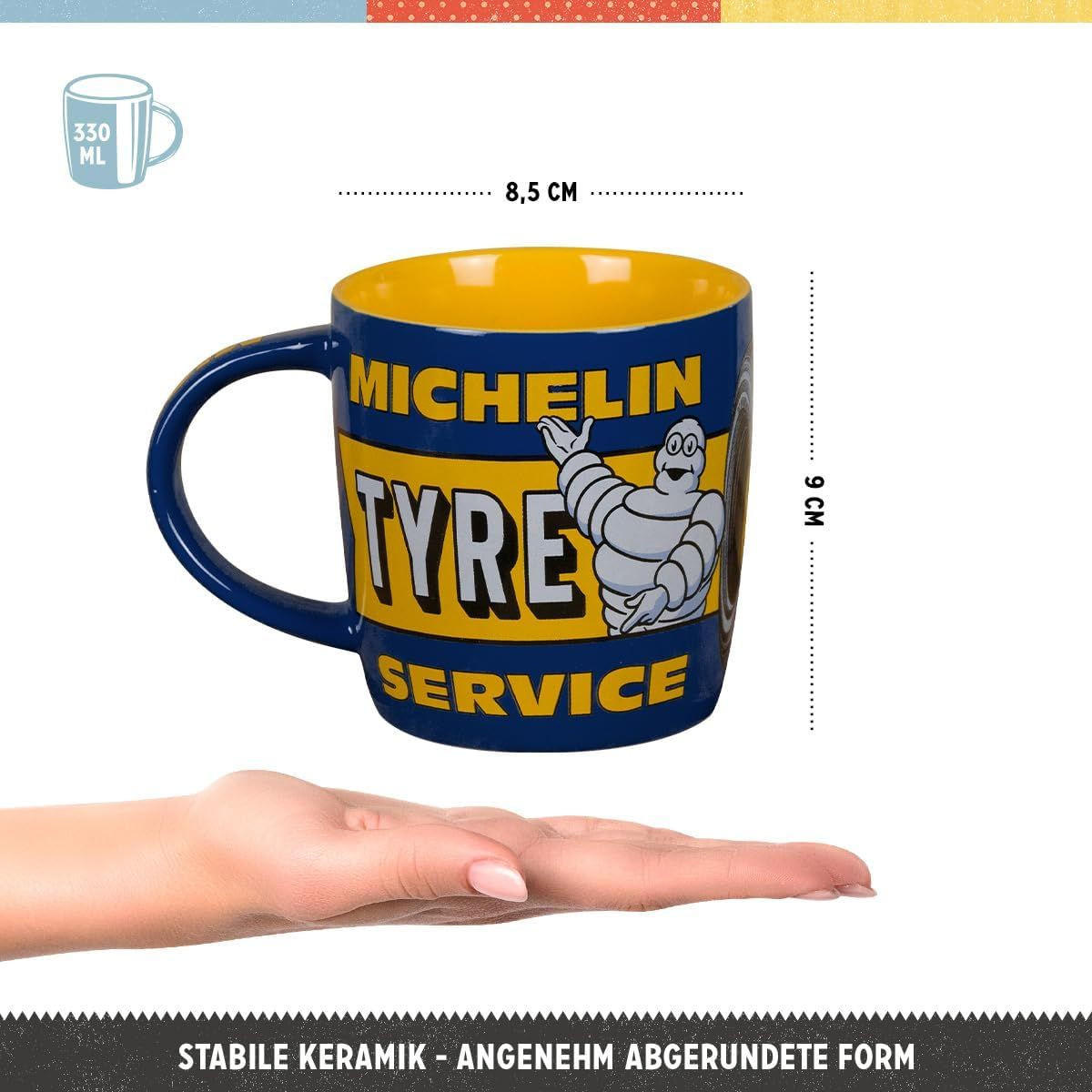 KAFFEETASSE 330 ml Michelin Tyre Service - Multicolor, Keramik (0.33L) - Nostalgic-Art
