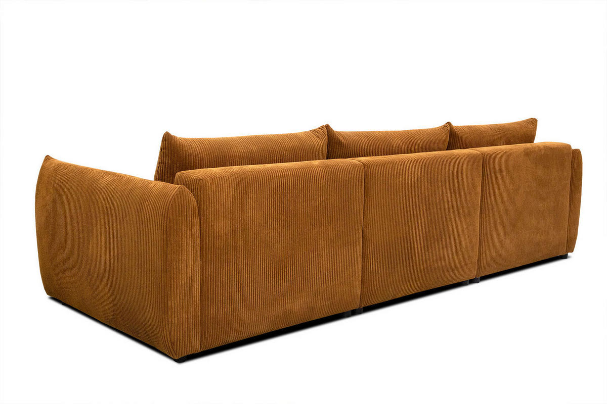ECKSOFA TAUER 5-Sitzer, honig - Schwarz/Honig, Holzwerkstoff/Kunststoff (173/294cm) - Courtois Laville