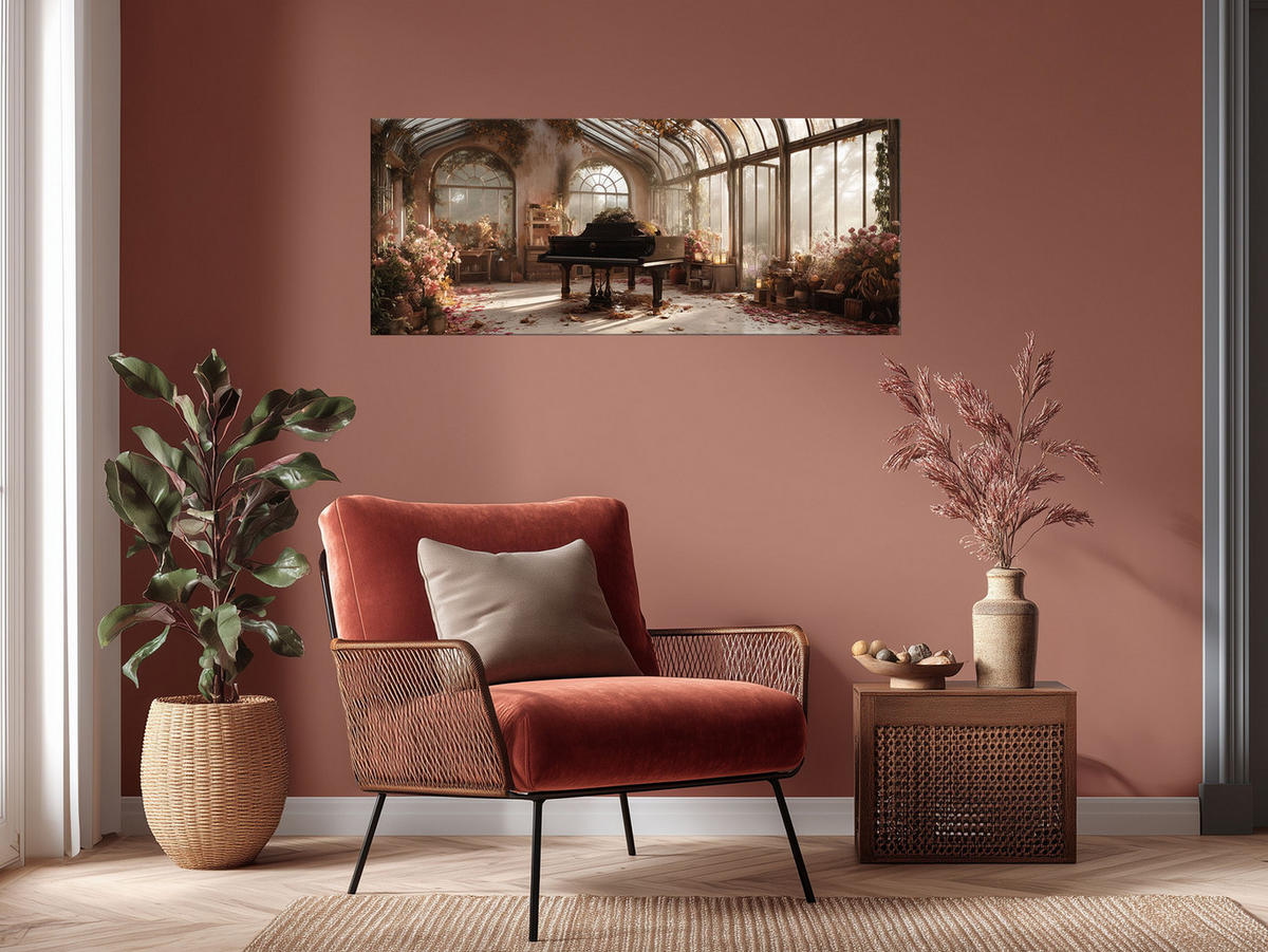 GLASBILD 125x50 cm Vintage beige - Beige, Glas (125/50cm) - artissimo