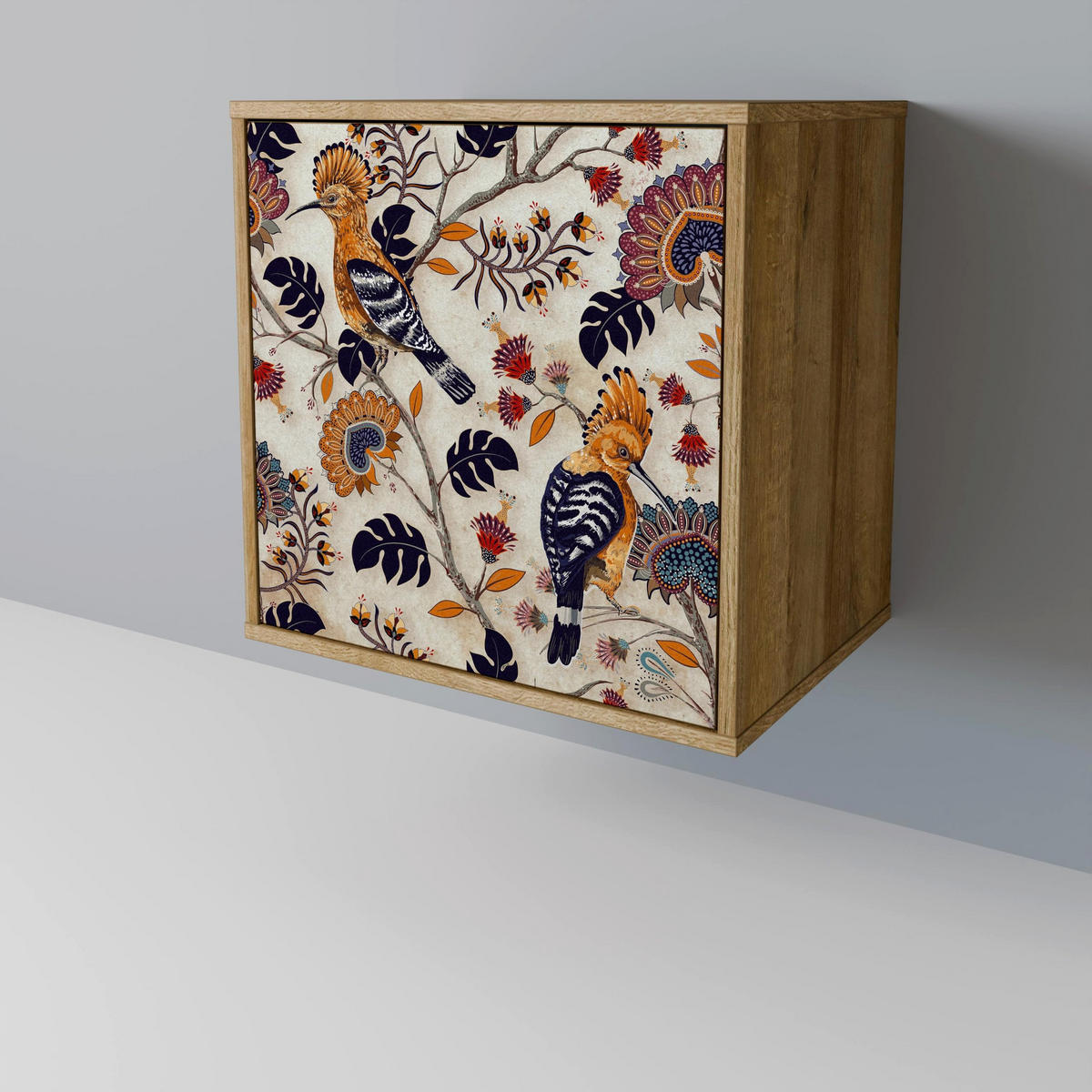 SIDEBOARD EMINENT HOOPOE, Eichefarben, 57,5x42x75,5 cm, Goldfarbene Metallfüße - Eichefarben/Goldfarben, Holzwerkstoff/Metall (57.5/75.5/42cm) - SpaceRebels