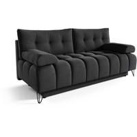 SCHLAFSOFA Bergen im Veloursstoff, Schwarz - Schwarz, Textil (197/93/100cm) - Beautysofa