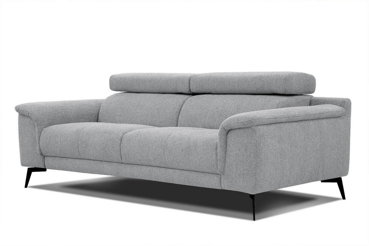 SOFA FIERO 3-Sitzer, silberfarben - Silberfarben/Schwarz, Holzwerkstoff/Textil (212/82/103cm) - Courtois Laville