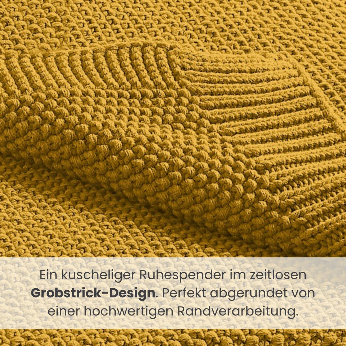SCHMUSEDECKE 2er Set Strick gelb 70/100 cm - Gelb, Textil (70/100cm) - wometo