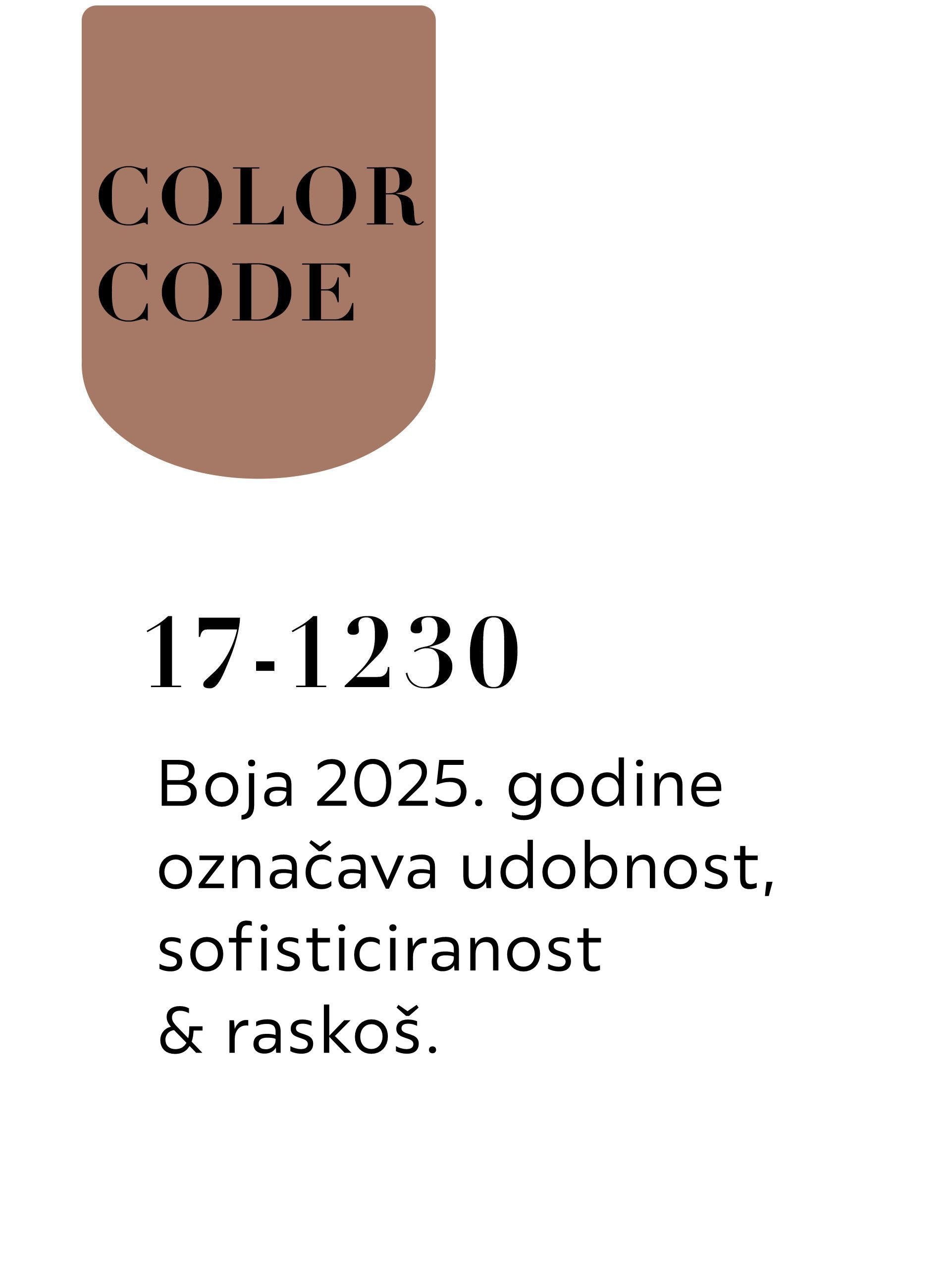 Color code 17-1230. Boja 2025. godine označava udobnost, sofisticiranost & raskoš.