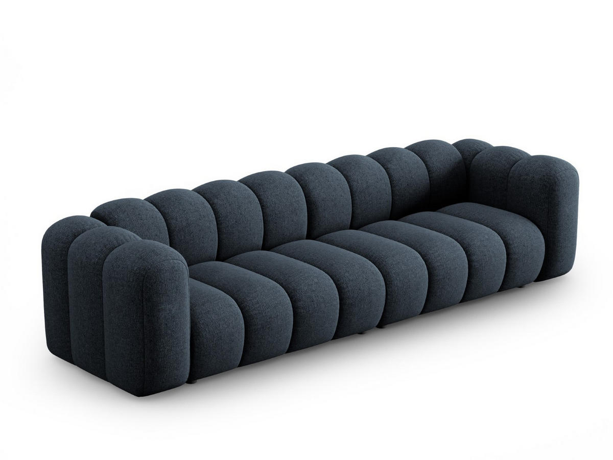 SOFA modular Lupine aus Chenille-Stoff königsblau 4 Sitzplätze - Dunkelblau, Textil (95/70/290cm) - Micadoni