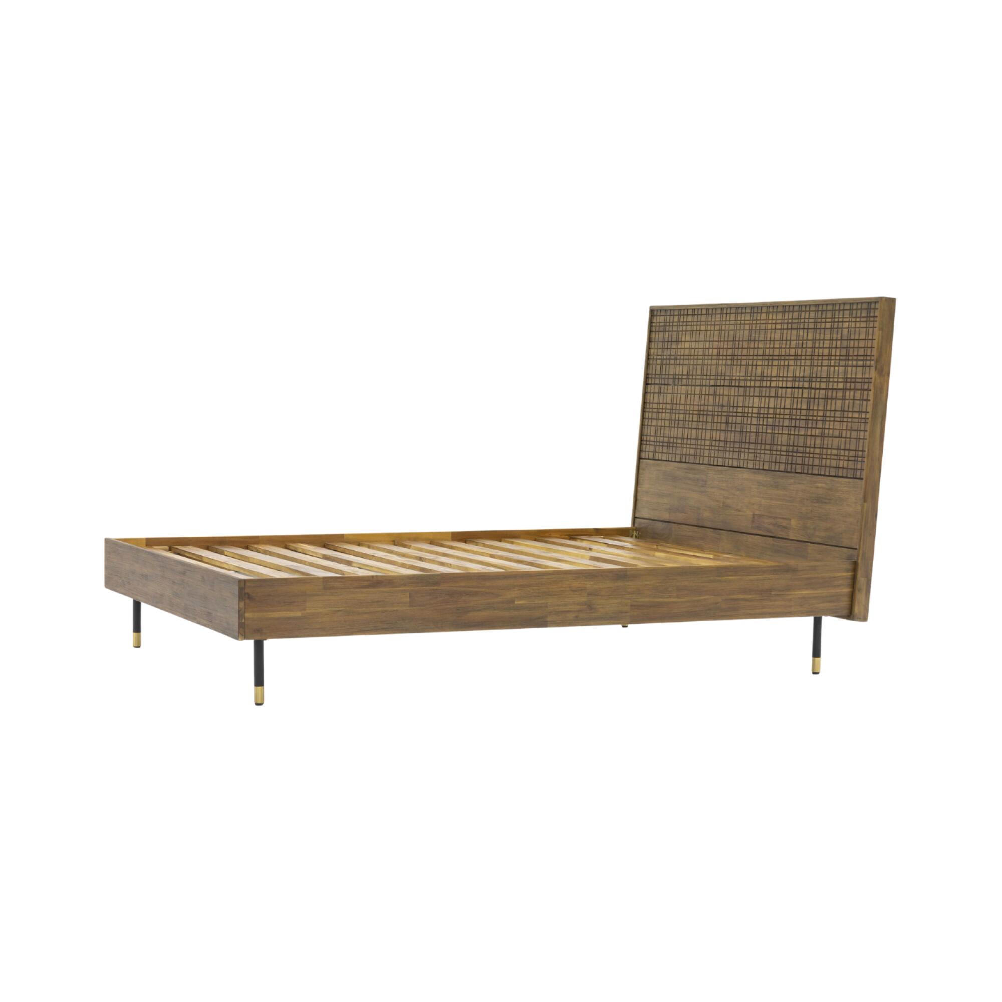 BETTGESTELL MAZE Braun 189x217x125 cm - Braun, Holz - FURNLUX