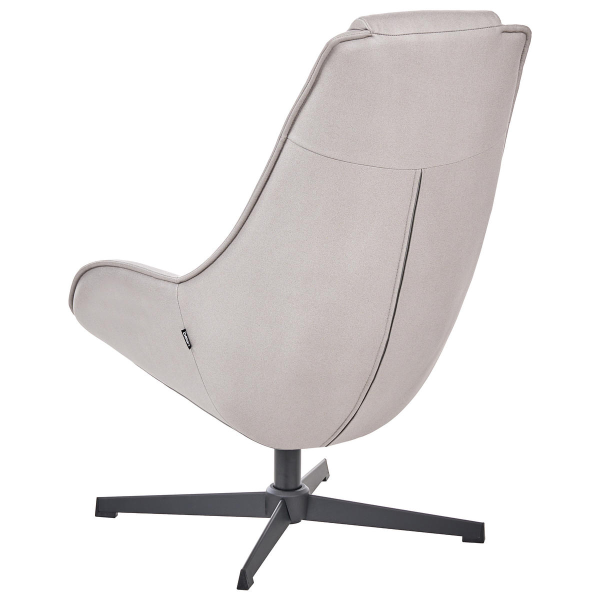 DREHSESSEL Stoff Hellgrau Hauge - Hellgrau, Textil (65/98/82cm) - Beliani