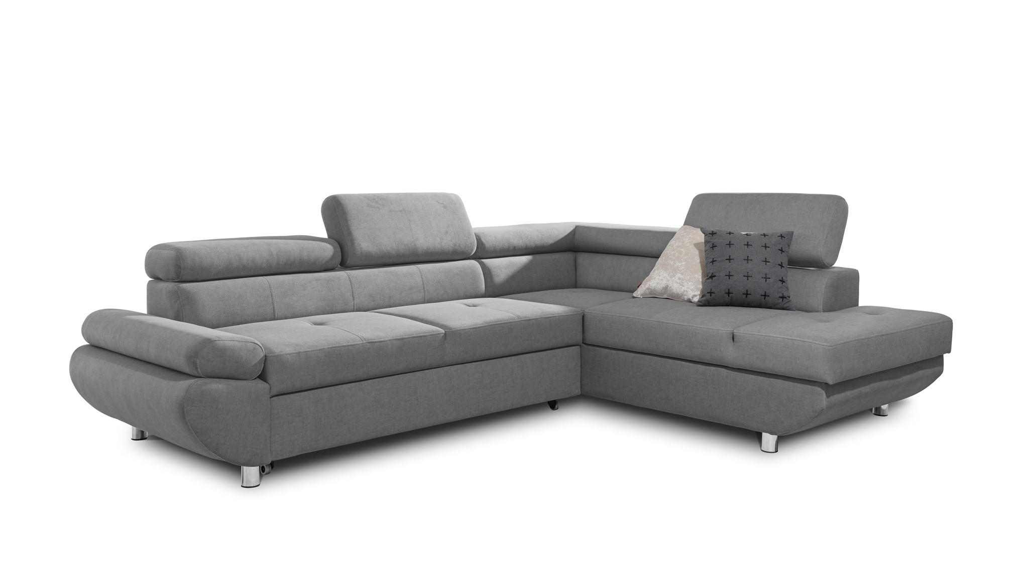 ECKSOFA Schlafsofa Panos In Esito - Grau, Holzwerkstoff/Textil (275/210cm) - Fun Möbel