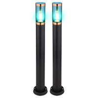 LED STEHLEUCHTE Schwarz Metall 2er Set - Schwarz, Metall (12.7/12.7/80cm) - Globo Lighting