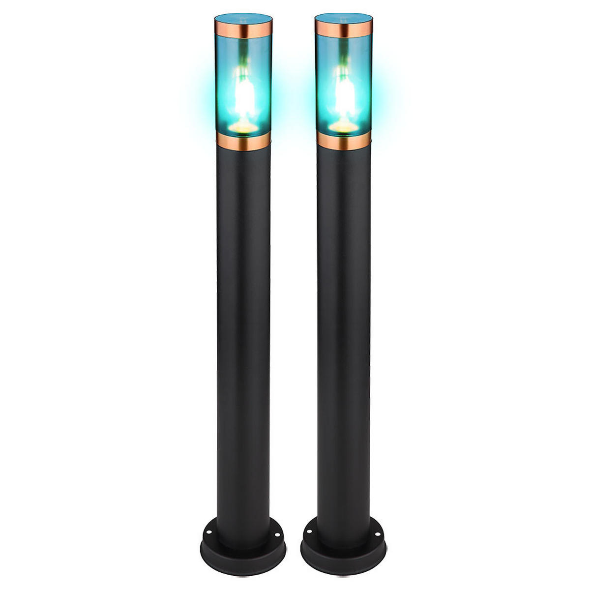 LED STEHLEUCHTE Schwarz Metall 2er Set - Schwarz, Metall (12.7/12.7/80cm) - Globo Lighting