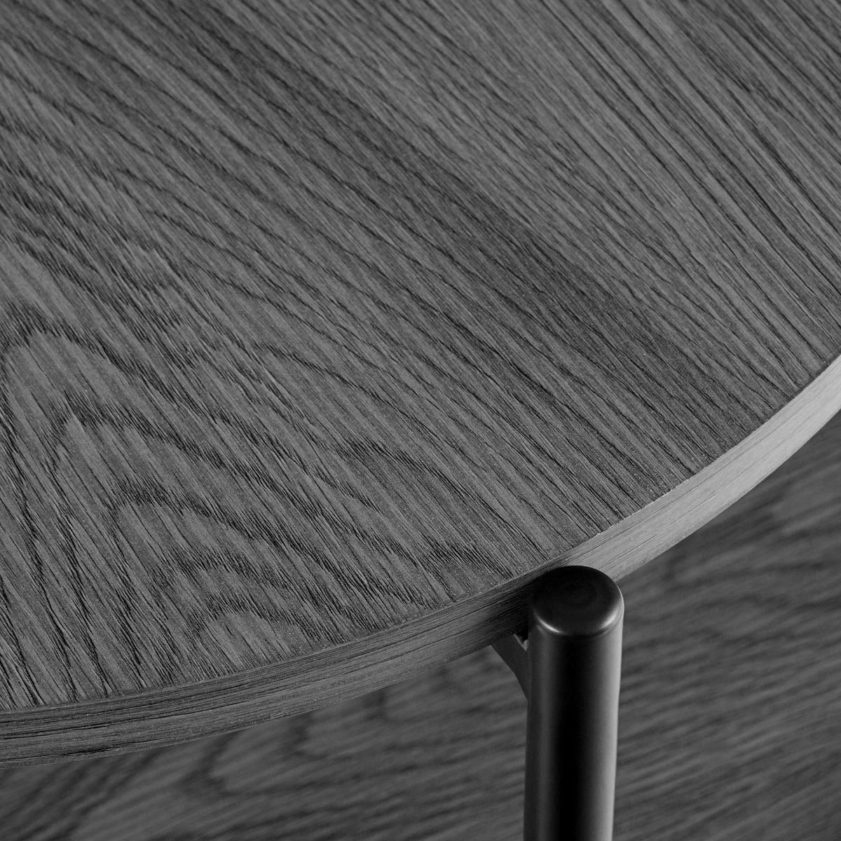 COUCHTISCH rund 50 cm Holz Grau - Schwarz/Grau, Holz/Metall (50/50/40cm) - CLP