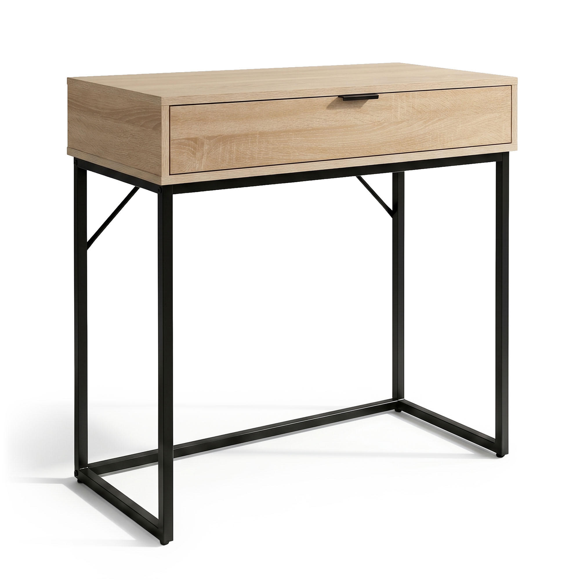KONSOLENTISCH MODENA 80 cm Sonoma Eiche - Schwarz/Sonoma Eiche, Holzwerkstoff (35/80/80cm) - Akord