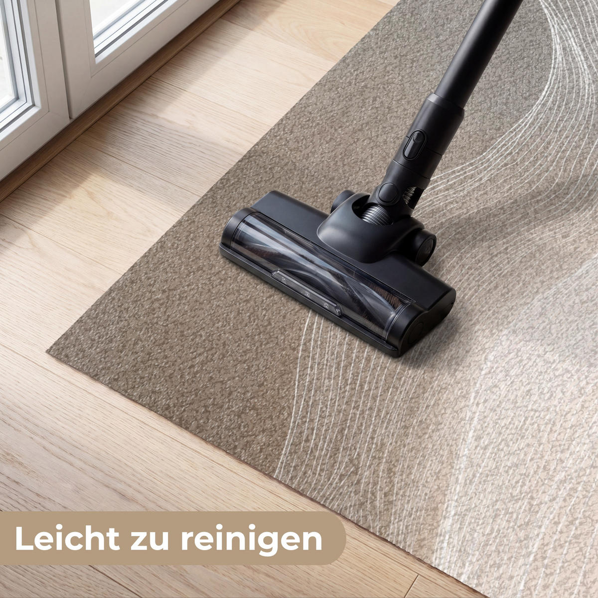 FUSSMATTE Wellenlinien - Luftströme - Harmonisch Schmutzfänger 150x90 cm - Beige, Kunststoff (150/90cm) - MuchoWow