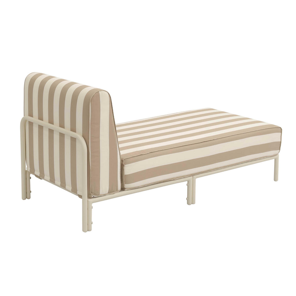 CHAISELONGUE, Beige - Beige, Metall (72/78/153cm) - Oviala