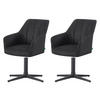 ESSZIMMERSTUHL THOMAS-NIKA 2er-Set 360°drehbar - Schwarz, Textil (57/85/62cm)