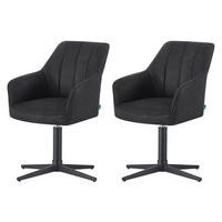 ESSZIMMERSTUHL THOMAS-NIKA 2er-Set 360°drehbar - Schwarz, Textil (57/85/62cm)