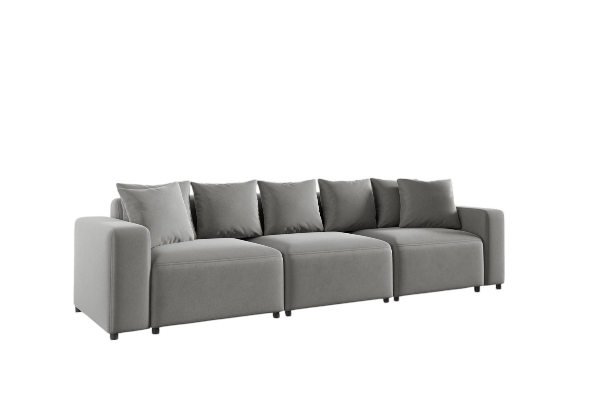 SOFA Megan 3-sitzer In Salvador - Hellgrau, Holzwerkstoff/Textil (327/75/98cm) - Fun Möbel