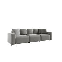 SOFA Megan 3-sitzer In Salvador - Hellgrau, Holzwerkstoff/Textil (327/75/98cm) - Fun Möbel