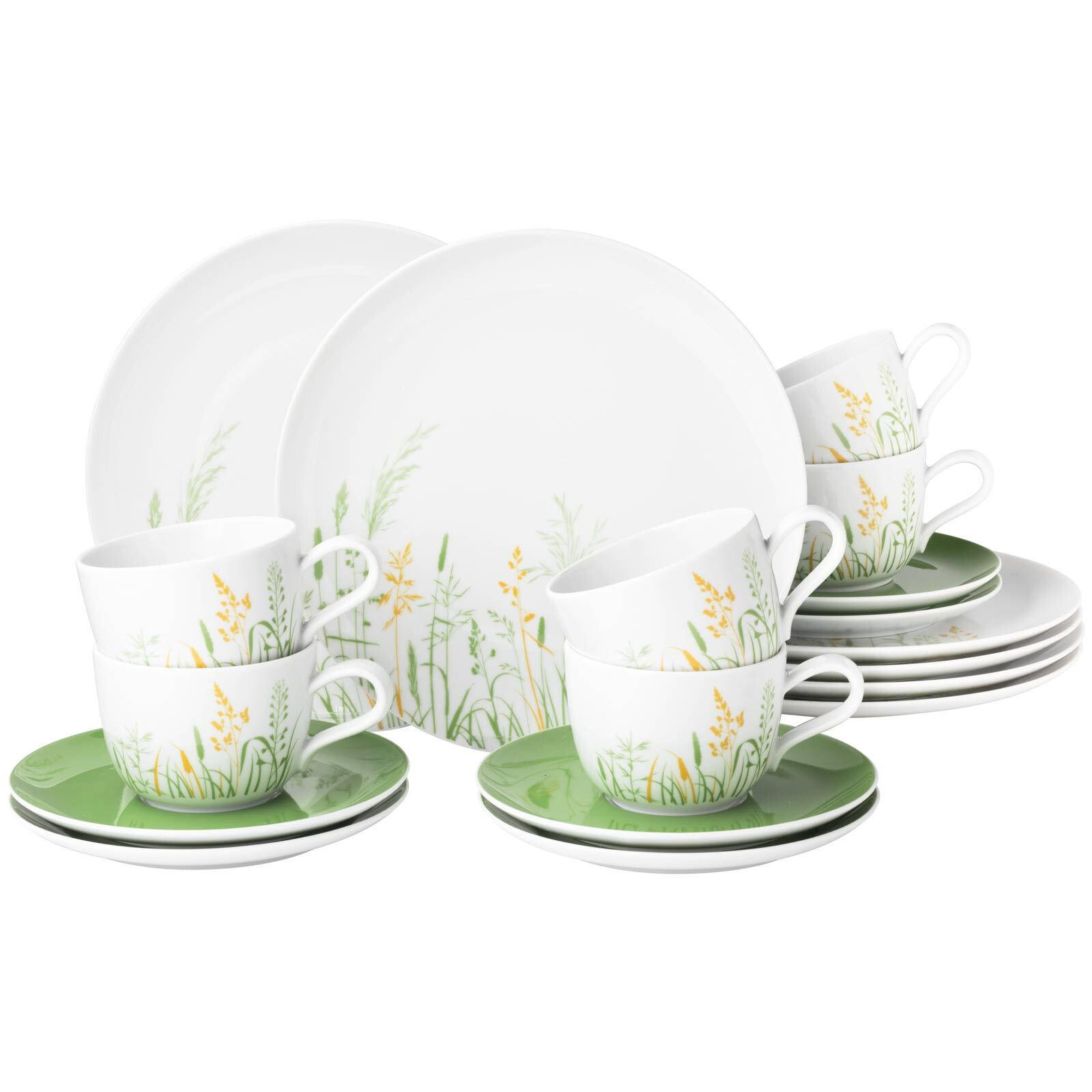 KAFFEESERVICE Liberty Meadow Grasses grün 18-tlg. - Grün, Keramik (24/18.1/43cm) - Seltmann Weiden