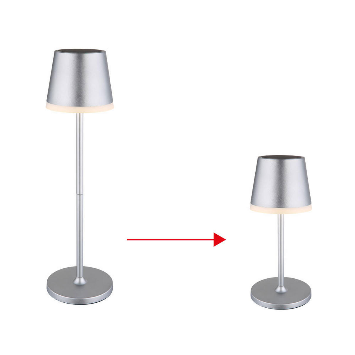 LED AUSSENLEUCHTE Solar Silber - Silberfarben, Metall (11/11/41cm) - Globo Lighting