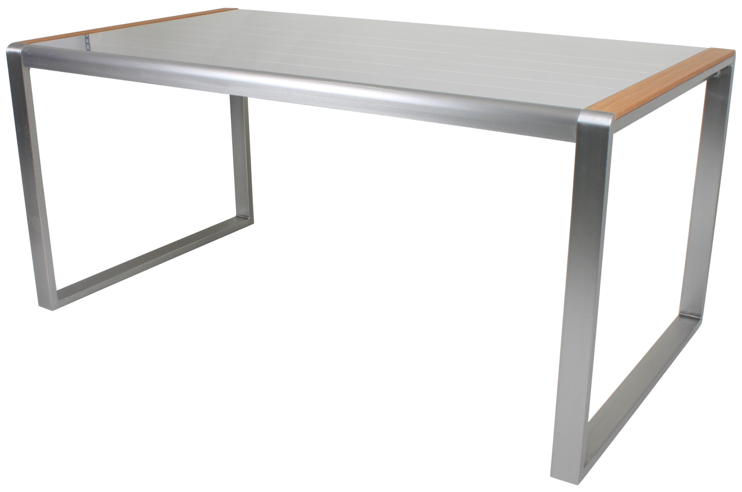 GARTENTISCH Anton rechteckig Terrassentisch - Hellbraun, Kunststoff (160/90/74cm) - DELUKE