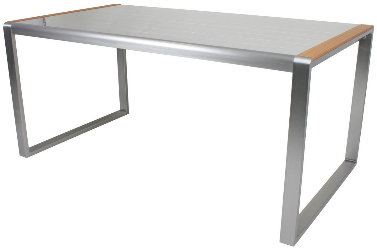 GARTENTISCH Anton rechteckig Terrassentisch - Hellbraun, Kunststoff (160/90/74cm) - DELUKE