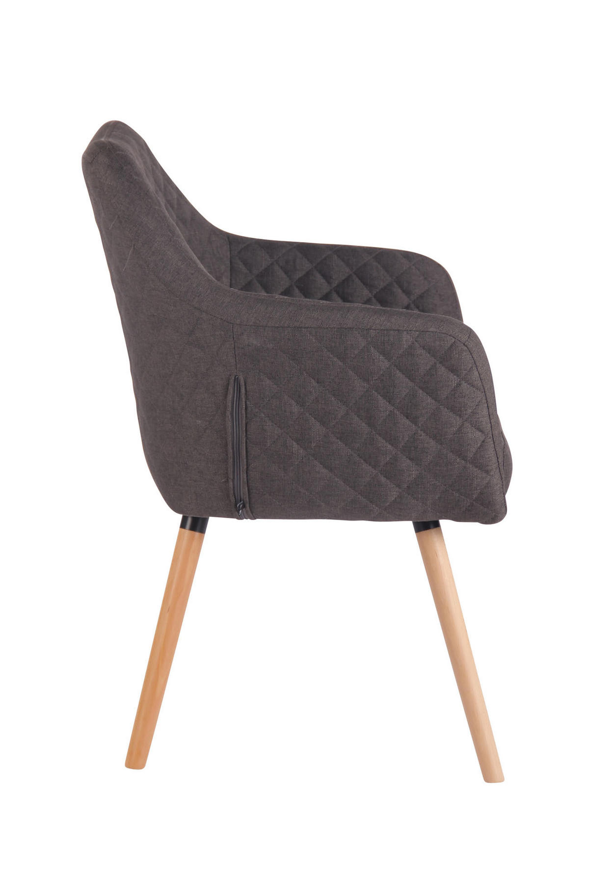 ESSZIMMERSTUHL Stoff Dunkelgrau - Eukalyptusholzfarben/Dunkelgrau, Holz/Textil (63/84/61cm) - CLP