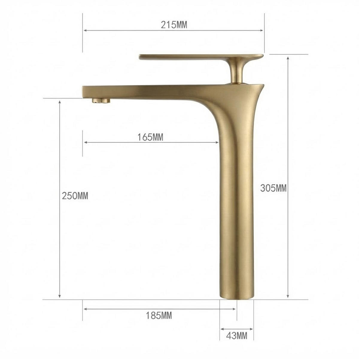 BADEZIMMERARMATUR, 305 x 215 mm, gold - Goldfarben, Metall (41/10/31cm) - Vallsero