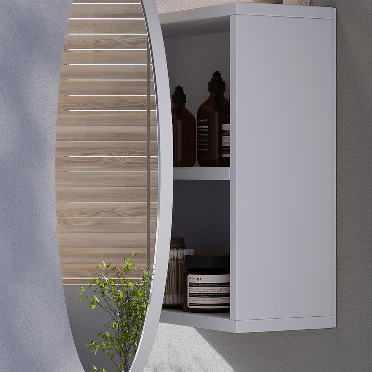 BADSPIEGELSCHRANK Loki Weiß 70 x 70 cm mit 2 Fächern - Weiß, Holzwerkstoff (70/70/17.4cm) - Vicco