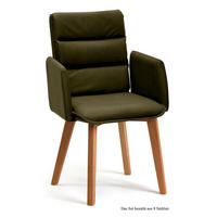 ARMLEHNSTUHL (8er-Set) Daritsa 52x92x60 Eiche geölt/Khaki - Dunkelgrün/Eichefarben, Kunststoff (60/92/52cm) - 58aufmkessel