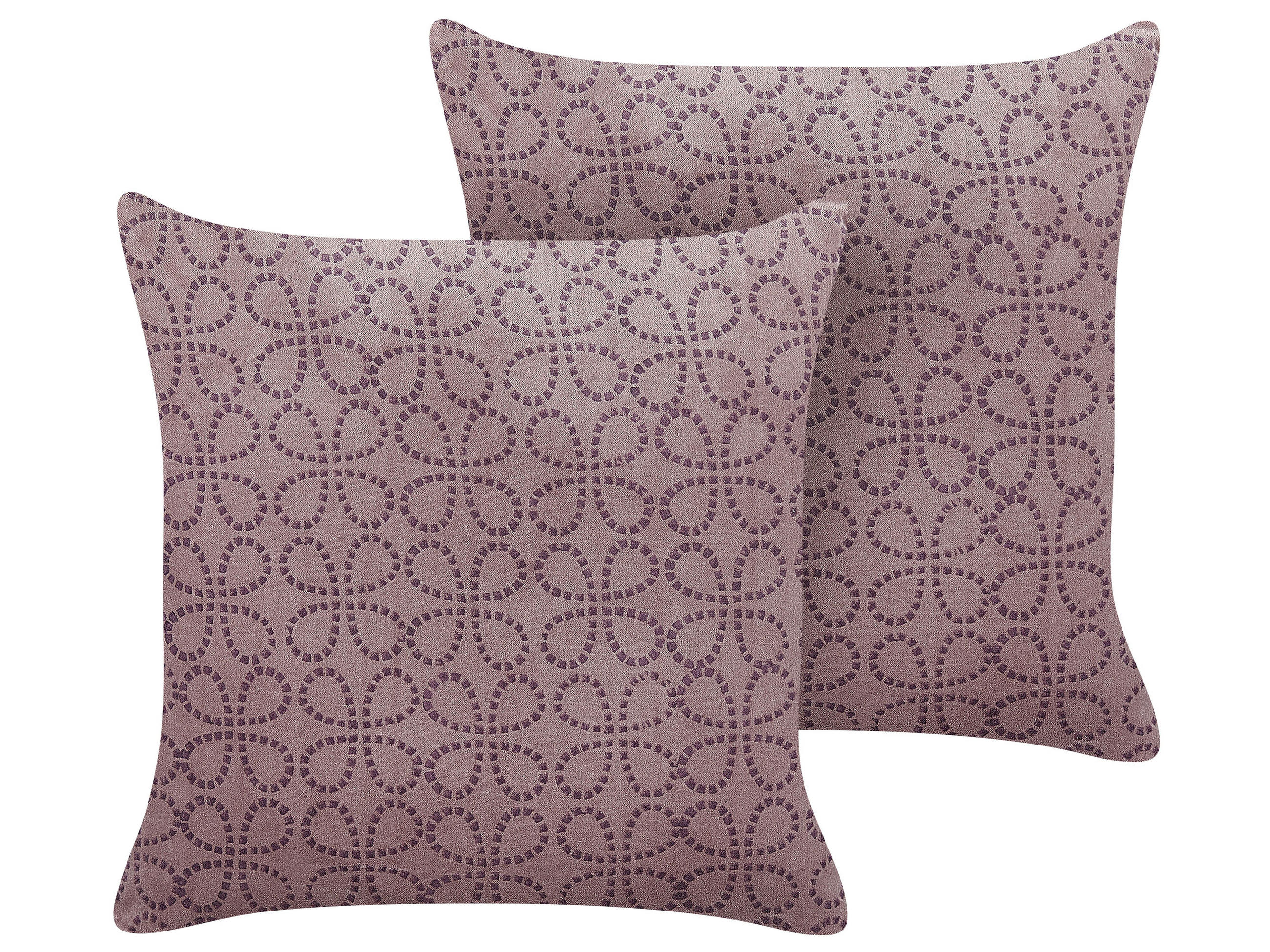 Beliani DEKORATIVNÍ POLŠTÁŘ sada 2 ks Růžový 45/45 cm Larkspur