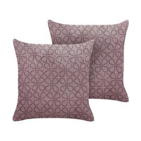 DEKOKISSEN 2er-Set Rosa 45/45 cm Larkspur - Pink, Textil (45/45cm) - Beliani